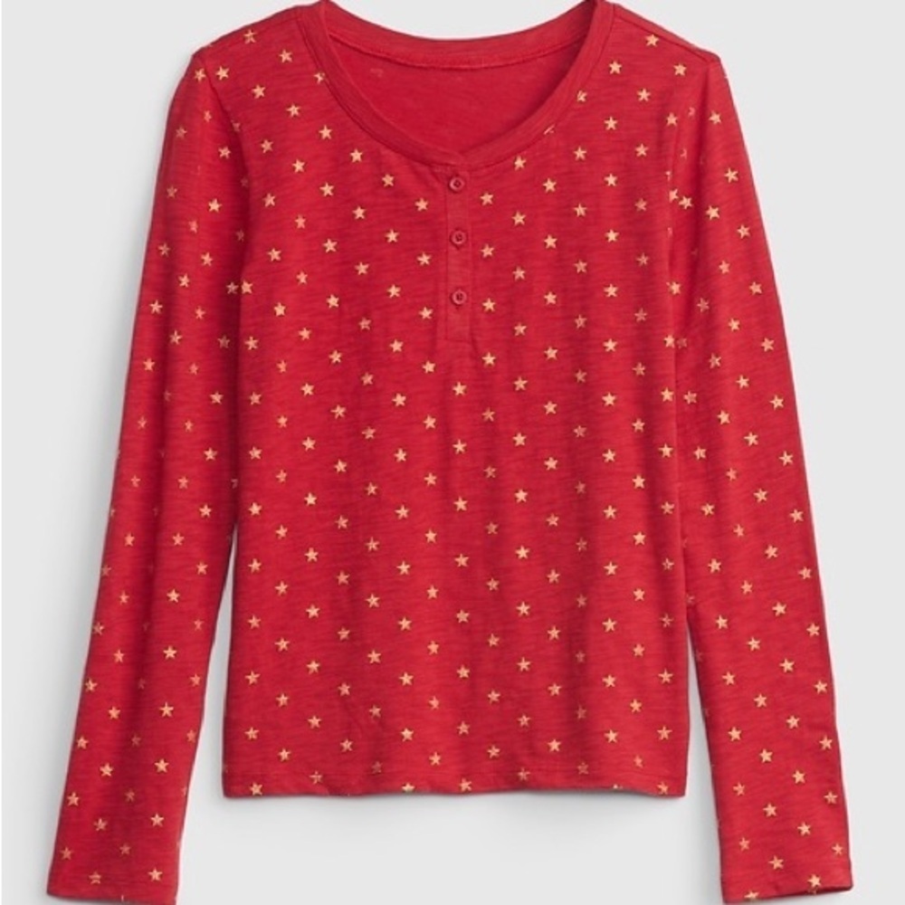 Gap Girls Scoop Neck Henley T-Shirt